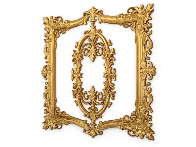 Plaster decorative frame ornament 08 3D model