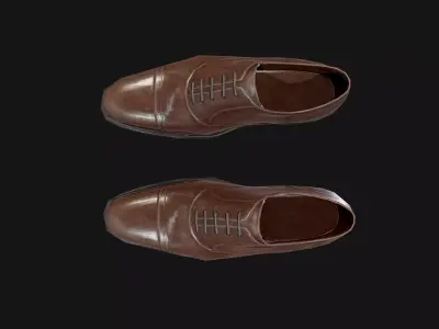Classic Brown Oxford Shoes Game Ready 3D Model  Low-poly 3D model