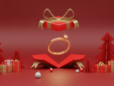 Christmas Product Advertising Display Podium 3D model