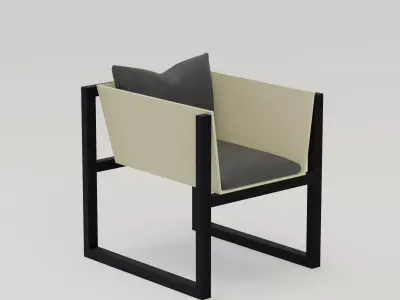 Modern Minimalist Armchair Low-poly 3D model