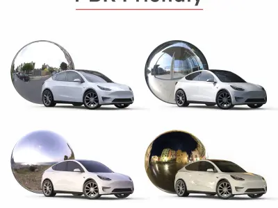 Tesla Model Y 2021 Low-poly 3D model