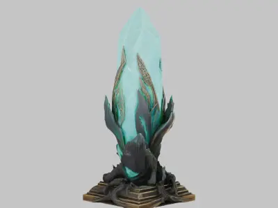 Emerald Obelisk Low-poly 3D model