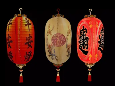 Chinese red  lantern   3D model buy