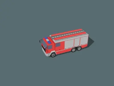 fire truck  Low-poly 3D model
