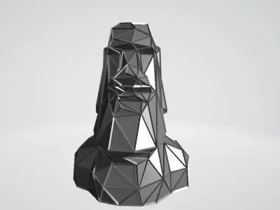 Moai bust WIREFRAME VORONOI WIREMESH MESH 3D print model
