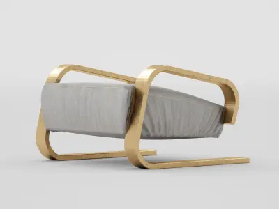 Golden Pouf 3D model