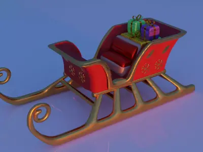 Santa Claus sleigh 3D model