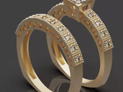 Lux ring silver gold sterling printable jewelry 3D model 3D print model shop
