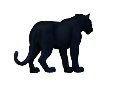 Black Leoapard Low-poly 3D model