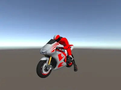 Low Poly Racing Bike With Rider-5 Low-poly 3D model