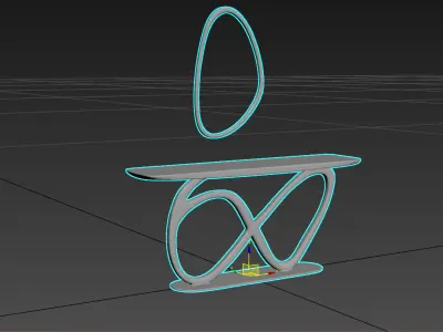 Luxury Infinity Console and Mirror Set - 3D Model Low-poly 3D model