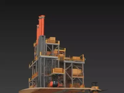 Industrial Warehouse Complex- 3D Model with Machinery 3D model