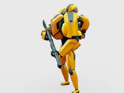BATTLE DROID QORA  Rigged for Unreal Engine - Unity - MIXAMO 3D model