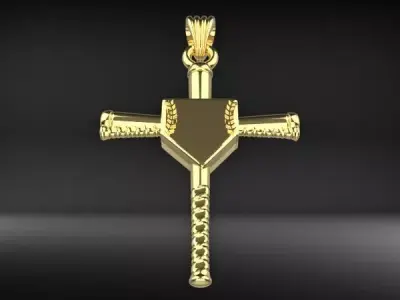  Baseball Bat Cross Stiching Pendant 3D print model