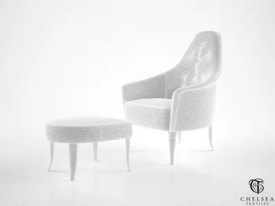Chelsea Textiles armchair with curved back 3D model