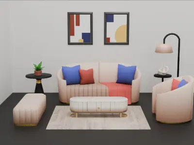 Modern Interior - Low Poly Asset Pack by Asterman Low-poly 3D model