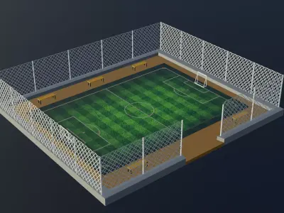 Soccer Stadium Low-poly 3D model
