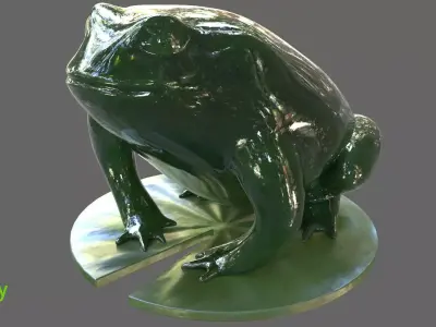 Toad figurine Low-poly 3D model