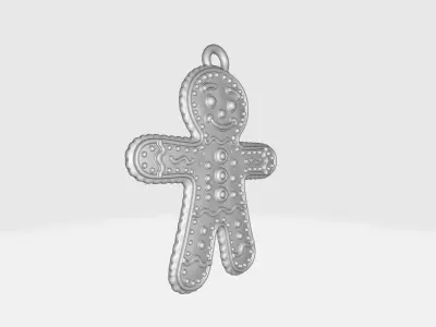 Gingerbread Man Ornament Festive Cookie Holiday Decoration 3D print model