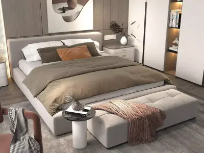 Modern Bedroom Scene 22 3D model