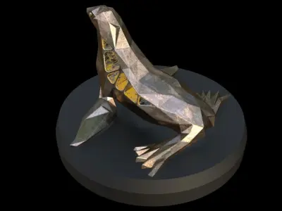 Steampunk Seal Low-poly 3D model
