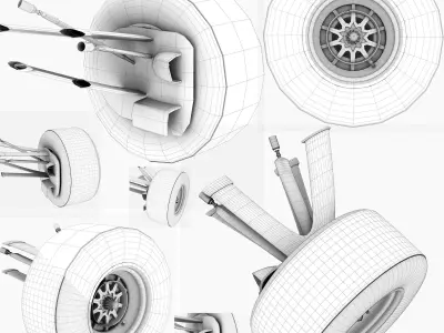 Lotus E23 Front Suspension Low-poly 3D model