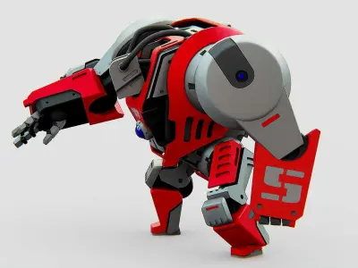 GORILLA BOT Rigged for Unreal Engine - Unity - MIXAMO  3D model