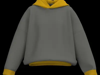 Female oversized hoodie 3D model