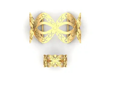 twirl bracelet and ring  3D print model