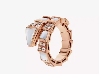 BULGARI - SERPENTI VIPER - RING - HALF STONE HALF DIAMONDS 3D print model