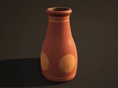 Vase Game Ready wooden bottle Low-poly 3D model