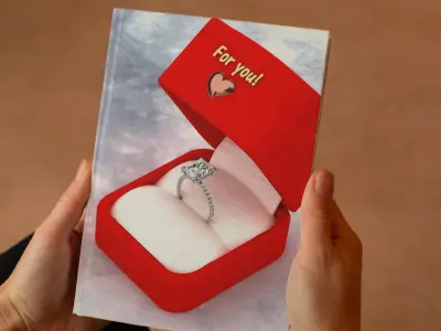Engagement ring  3D cad file ready to print  3D print model