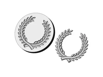 Mold bay leaves branches crown onlay relief 3D print model