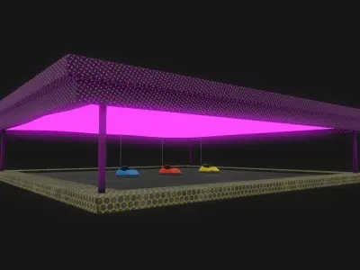 bumper cars Low-poly 3D model