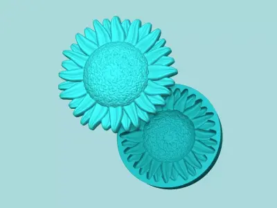 Sunflower 14 - Silicone Mold Maker - Template 3D print model