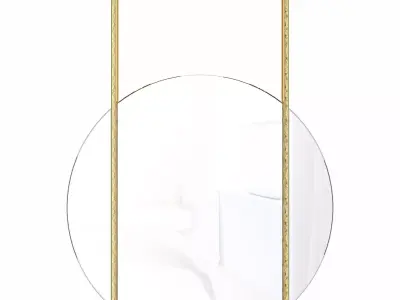 Round mirror with gold decorative metal frame Malory 3D model