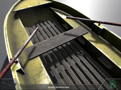 Boat with oars Free low-poly 3D model