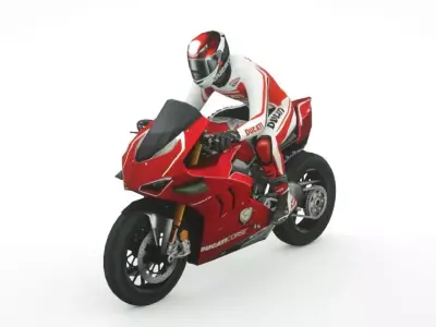 2019 Ducati Panigale V4 R Low-poly 3D model