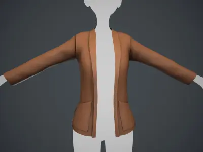 Female Brown Jacket Style 2 Low-poly 3D model