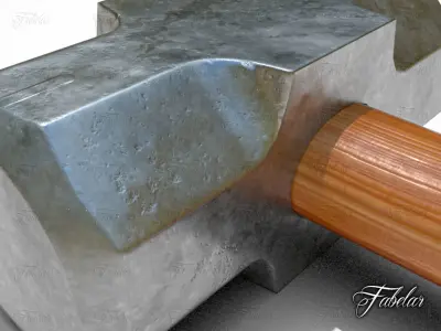 Engineering hammer Low-poly 3D model