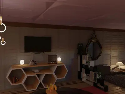 architectural Interior scene 3D model