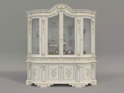 Classic Display Cabinet and Decoration 11 3D model