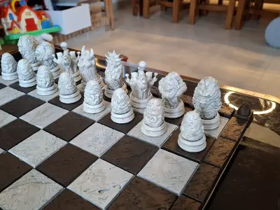 WAYSTONES WITH WAYSTONE CHESS AND BOARD 3D print model