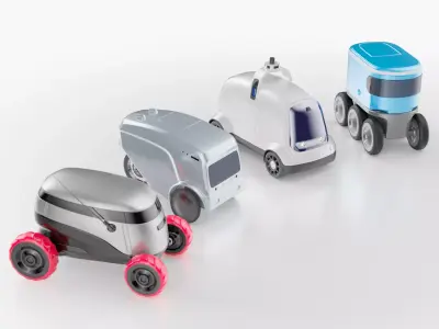 Delivery robots pack 4-in-1 3D model