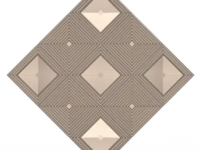 Parametric Decorative Panel 03 Chrome Low-poly 3D model