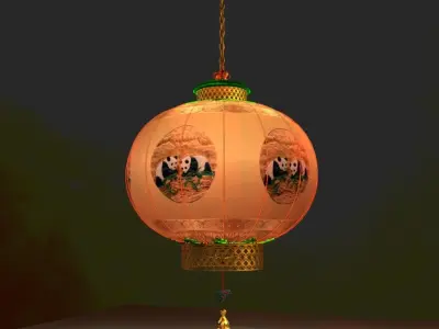 Chinese red lantern 3D model 49