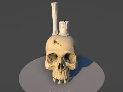 Skull Candle Low-poly 3D model purchase