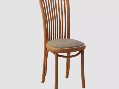 Orange chair Low-poly 3D model