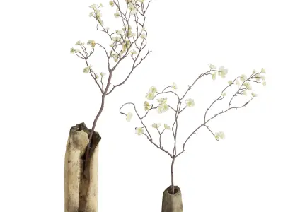 Dry Bouquet Pottery Pot 3D model