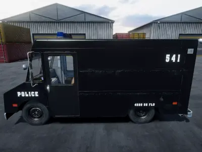 Police box van Unity 3d asset Low-poly 3D model